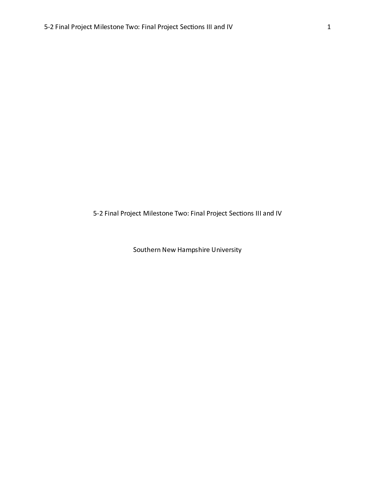 Preview image for Final Project Milestone Two Final Project Sections III and IV.docx    5-2 Final Project Mi